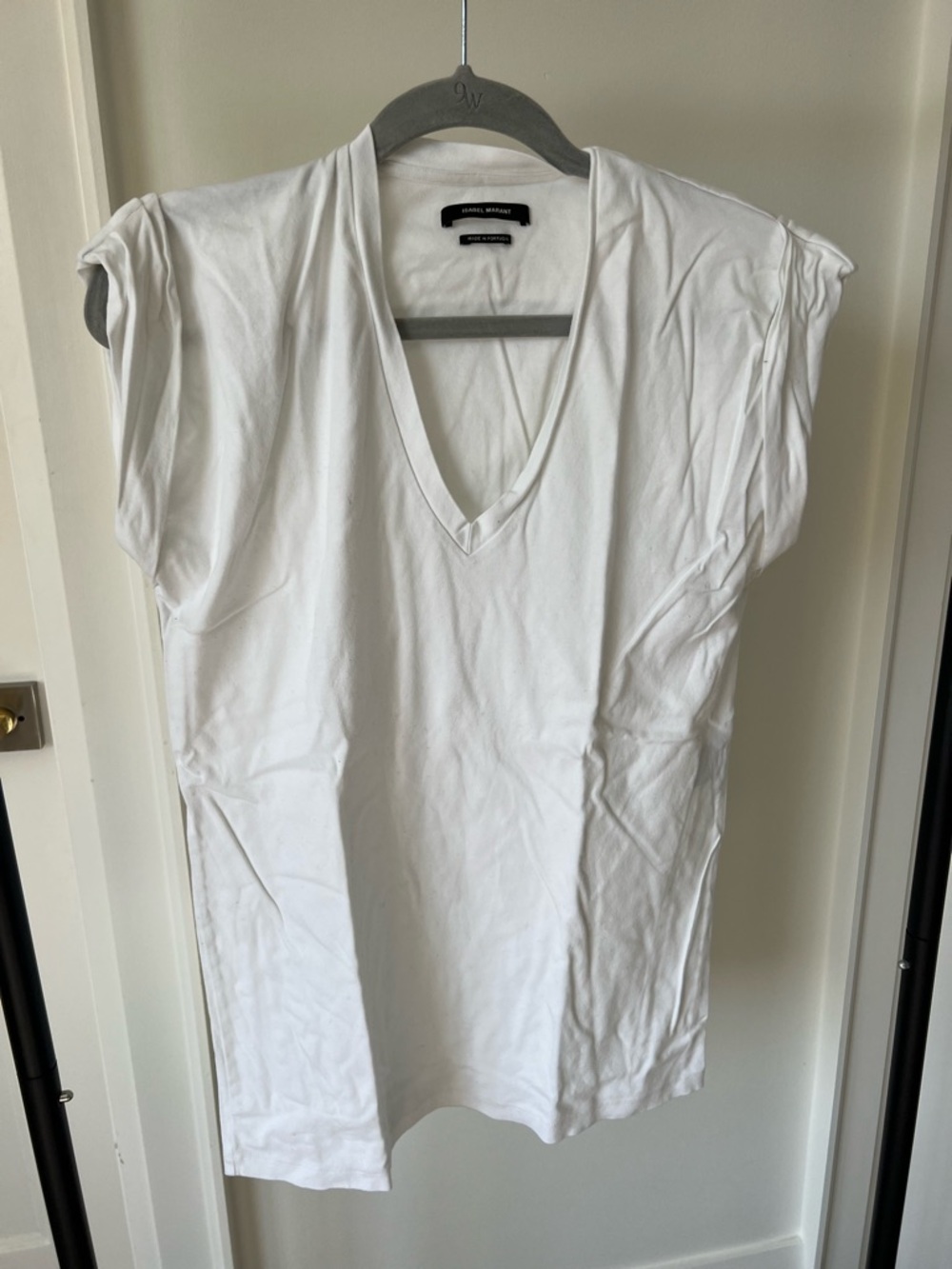 Isabel Marant White V-Neck Cotton Tank Top